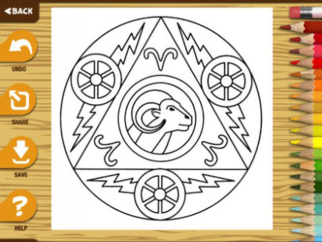 Appli coloriage de mandalas - signe du zodiaques