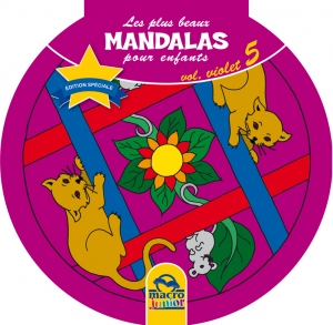 Les plus beaux Mandalas pour les enfants - serie n°1 - Volume Violet - animaux - Livre